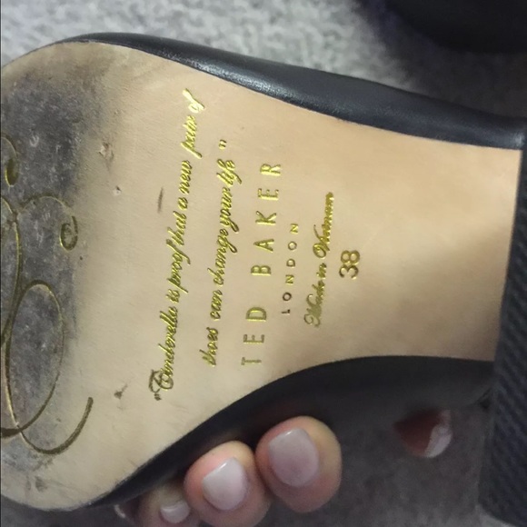 Ted Baker London Gold Block Heel Ankle Booties - Picture 3 of 4